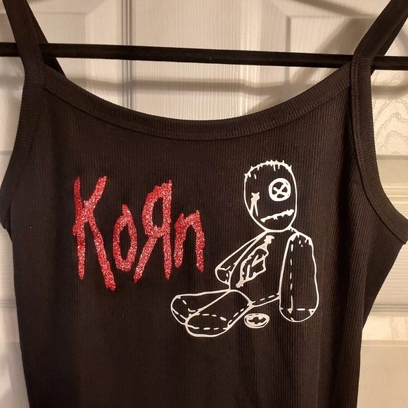 Korn crop top hand cropped tank issues doll glitter voodoo doll numetal - Picture 2 of 4
